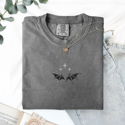 My Store Bat Boys Bat Wings Embroidered Tee Bat Boys Bat Wings Embroidered Tee