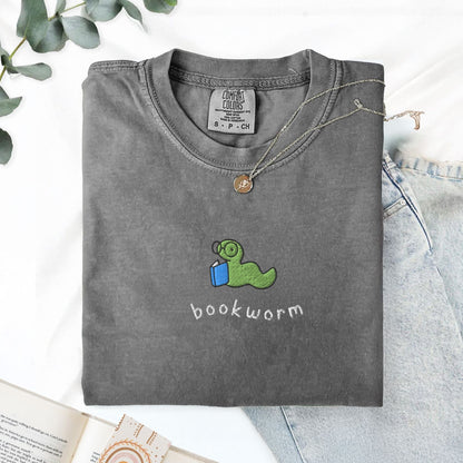 My Store Bookworm Embroidered T-Shirt Bookworm Embroidered T-Shirt
