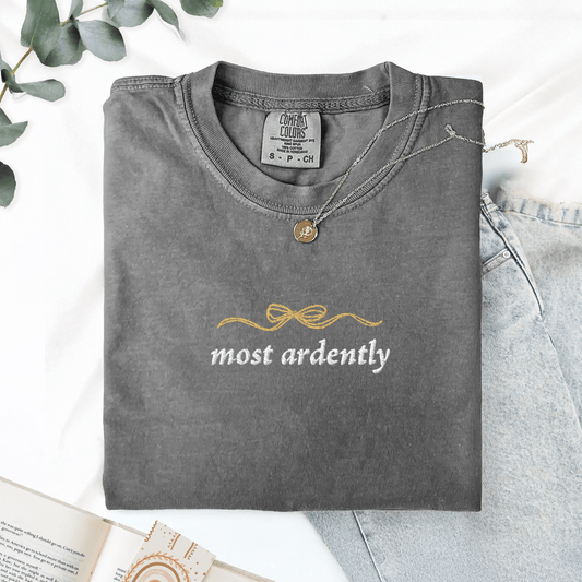 My Store Most Ardently Embroidered Jane Austen Quote T-Shirt Most Ardently Embroidered Jane Austen Quote T-Shirt