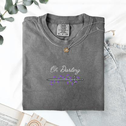 My Store Oh Darling Powerless Comfort Colors Embroidered T-Shirt Oh Darling Powerless Comfort Colors Embroidered T-Shirt