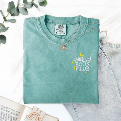 My Store Midnight Book Club Embroidered Bookish T-Shirt Midnight Book Club Embroidered Bookish T-Shirt