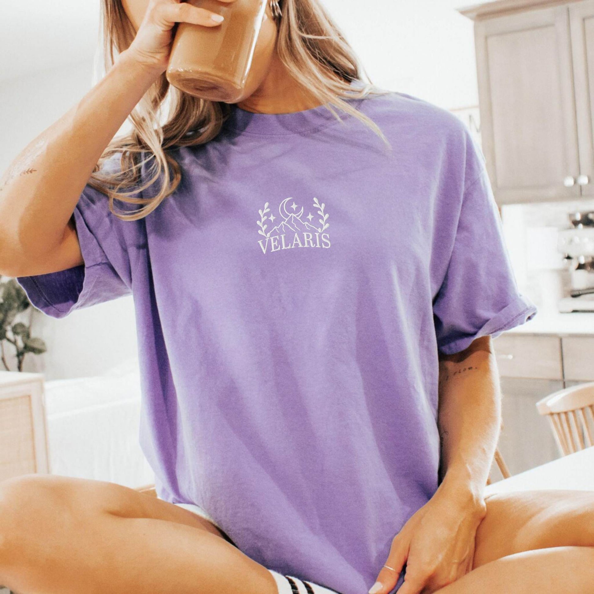 My Store Velaris City of Starlight Embroidered Comfort Colors Tshirt Velaris City of Starlight Embroidered Comfort Colors Tshirt