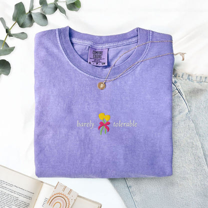 My Store Barely Tolerable Jane Austen Embroidered T-Shirt Barely Tolerable Jane Austen Embroidered T-Shirt