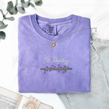 My Store Oh Darling Powerless Comfort Colors Embroidered T-Shirt Oh Darling Powerless Comfort Colors Embroidered T-Shirt