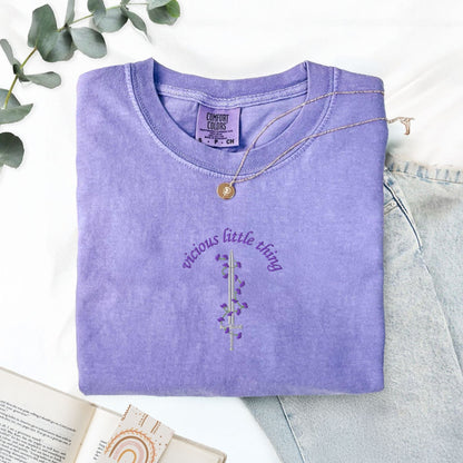My Store Vicious Little Thing Embroidered Comfort Colors T-Shirt Vicious Little Thing Embroidered Comfort Colors T-Shirt