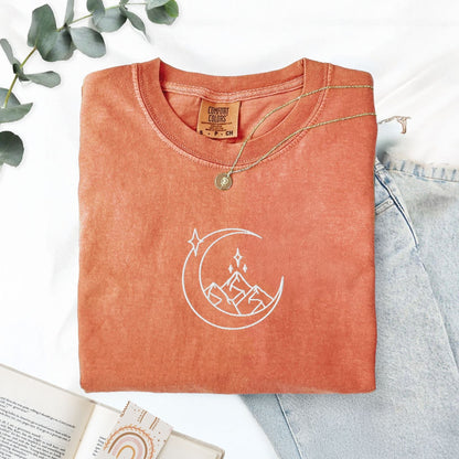 My Store Fantasy Mountains Embroidered Bookish T-Shirt Fantasy Mountains Embroidered Bookish T-Shirt