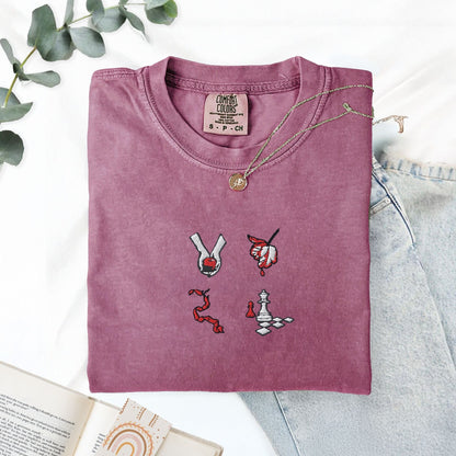 Pine Spice Books Book Cover Embroidered T-Shirt Book Cover Embroidered T-Shirt
