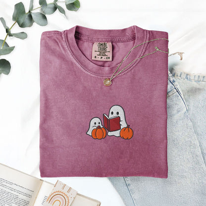 Pine Spice Books Ghost Stories Embroidered T-Shirt Ghost Stories Embroidered T-Shirt