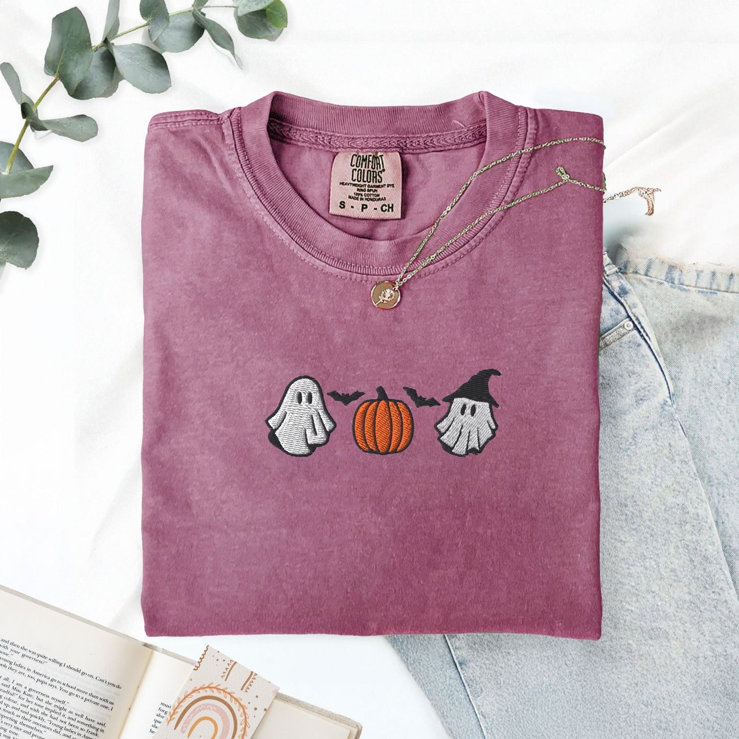 Pine Spice Books Halloween Cuties Embroidered T-Shirt Halloween Cuties Embroidered T-Shirt