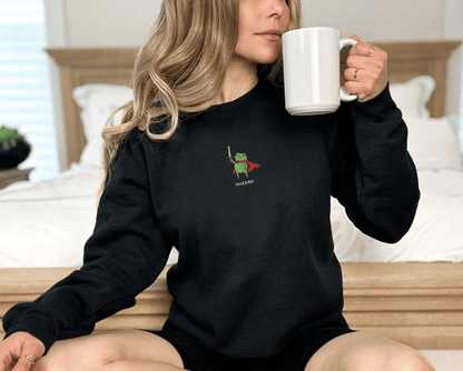 Pine Spice Books Huzzah Frog Sweatshirt Huzzah Frog Sweatshirt