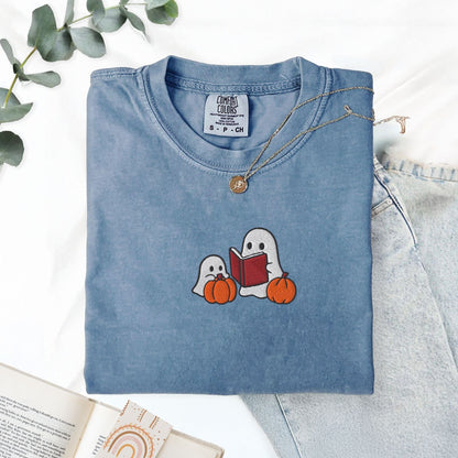 Pine Spice Books Ghost Stories Embroidered T-Shirt Ghost Stories Embroidered T-Shirt