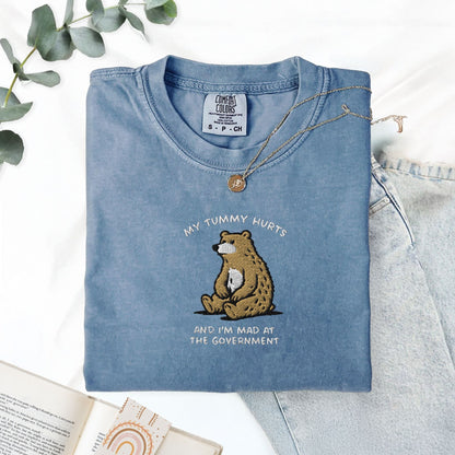 Pine Spice Books Tummy Hurts Embroidered T-Shirt Tummy Hurts Embroidered T-Shirt