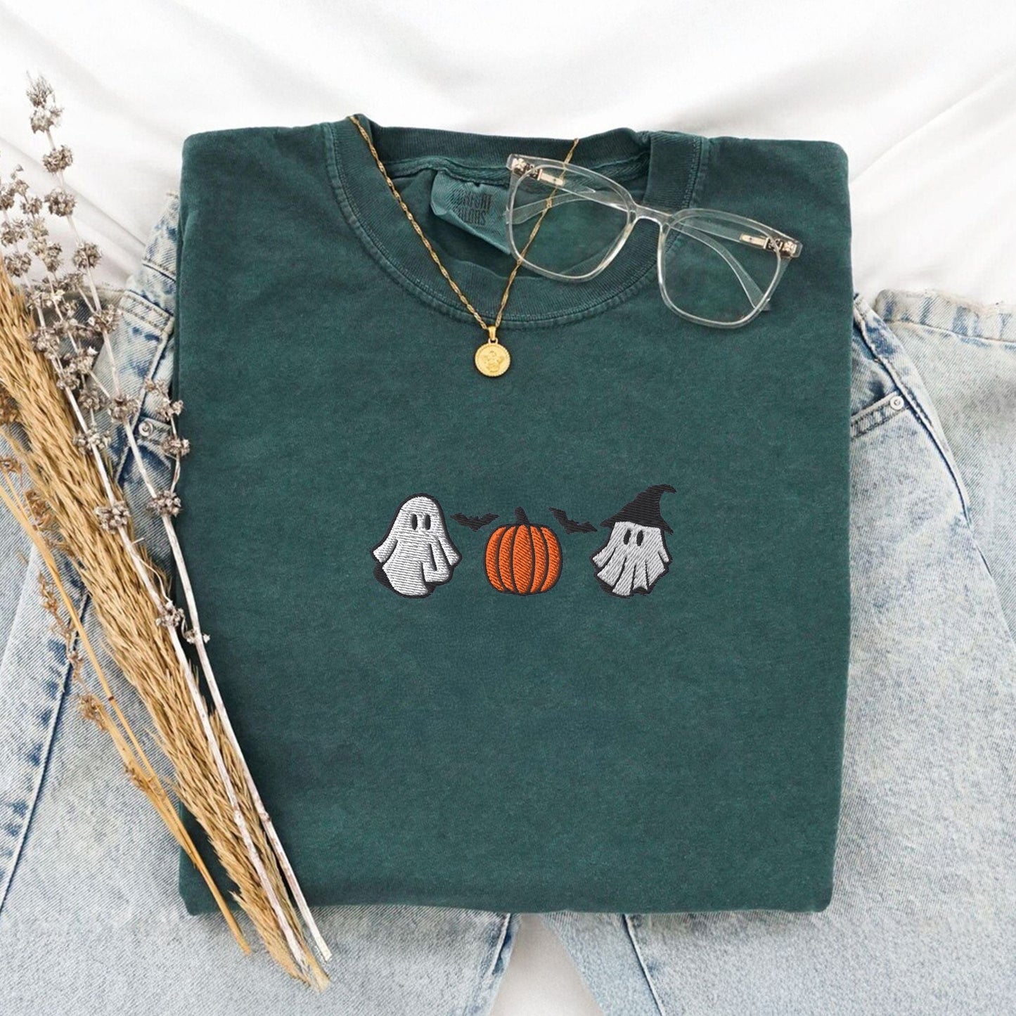Pine Spice Books Halloween Cuties Embroidered T-Shirt Halloween Cuties Embroidered T-Shirt
