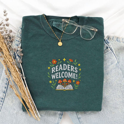 Pine Spice Books Readers Welcome Educator T-Shirt Readers Welcome Educator T-Shirt