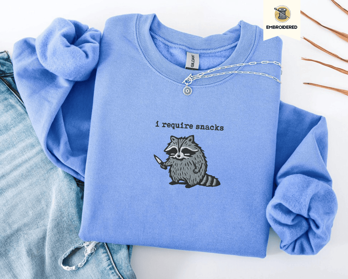 Pine Spice Books I Require Snacks Raccoon Sweatshirt I Require Snacks Raccoon Sweatshirt