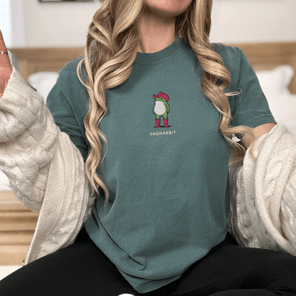 Pine Spice Books Dagnabbit Cowboy Frog Embroidered T-Shirt Dagnabbit Cowboy Frog Embroidered T-Shirt