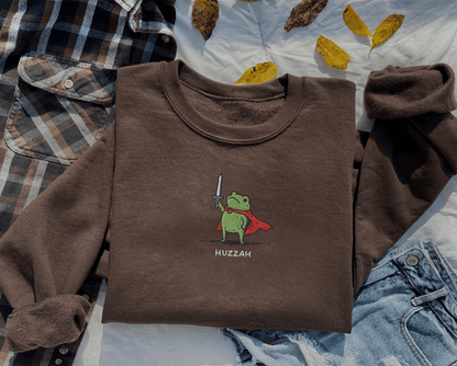 Pine Spice Books Huzzah Frog Sweatshirt Huzzah Frog Sweatshirt