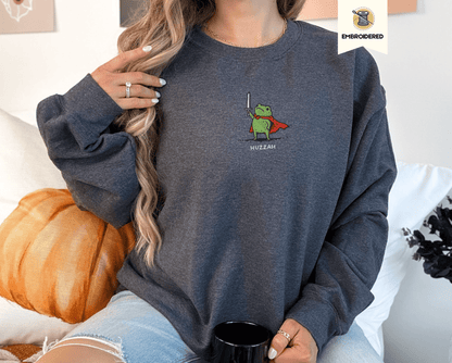 Pine Spice Books Huzzah Frog Sweatshirt Huzzah Frog Sweatshirt