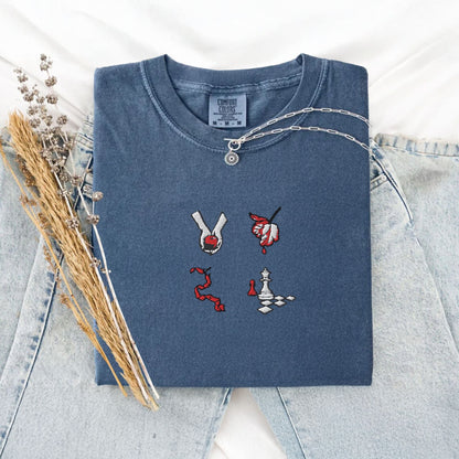 Pine Spice Books Book Cover Embroidered T-Shirt Book Cover Embroidered T-Shirt