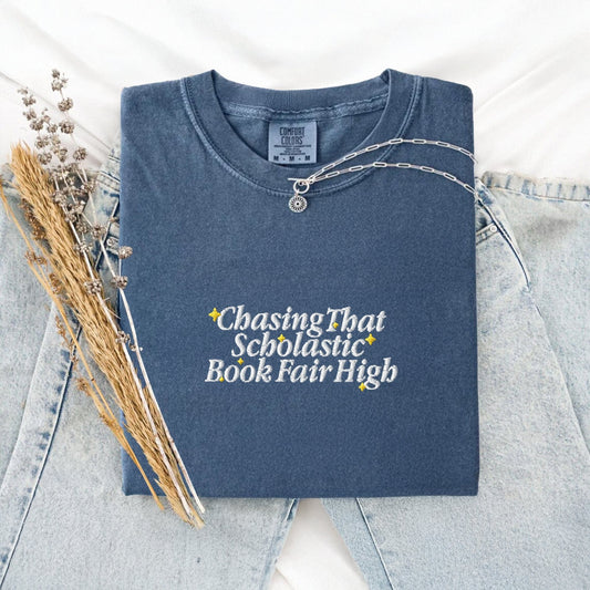 Pine Spice Books Scholastic Book Fair Embroidered T-Shirt Scholastic Book Fair Embroidered T-Shirt