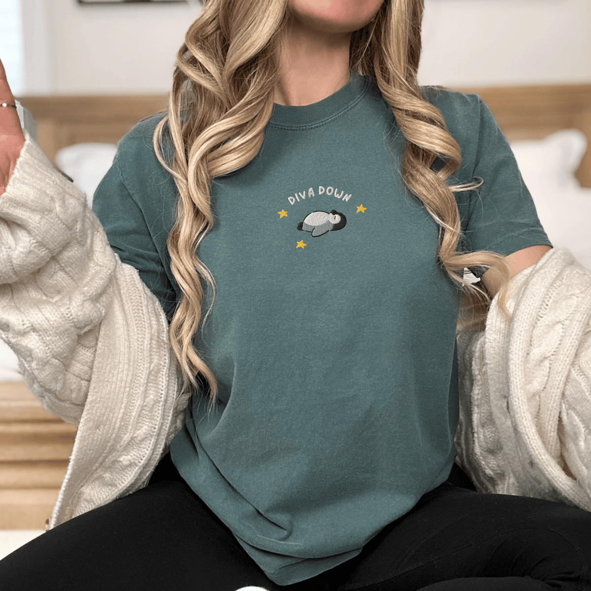 Pine Spice Books Diva Down Embroidered Penguin Shirt Diva Down Embroidered Penguin Shirt