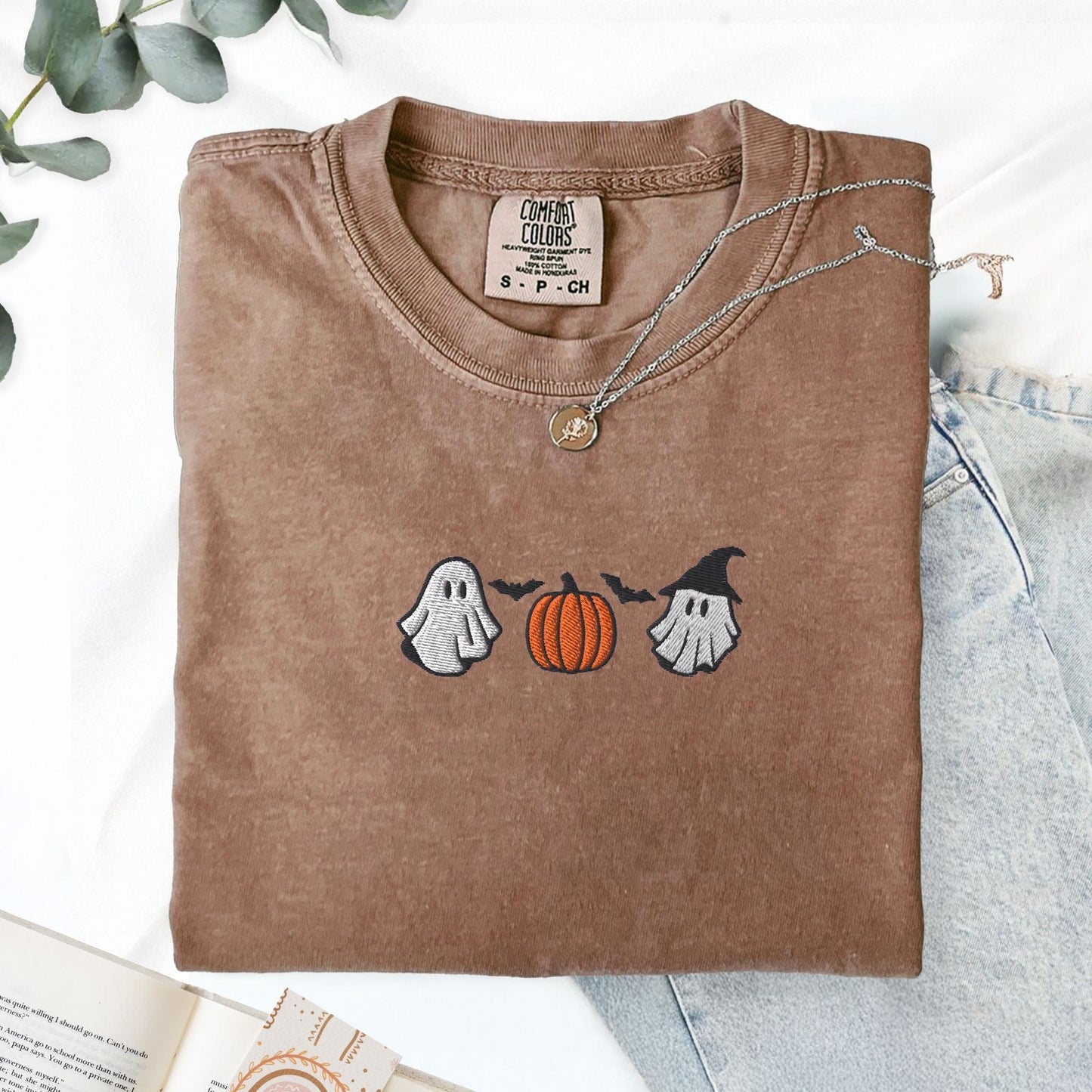 Pine Spice Books Halloween Cuties Embroidered T-Shirt Halloween Cuties Embroidered T-Shirt