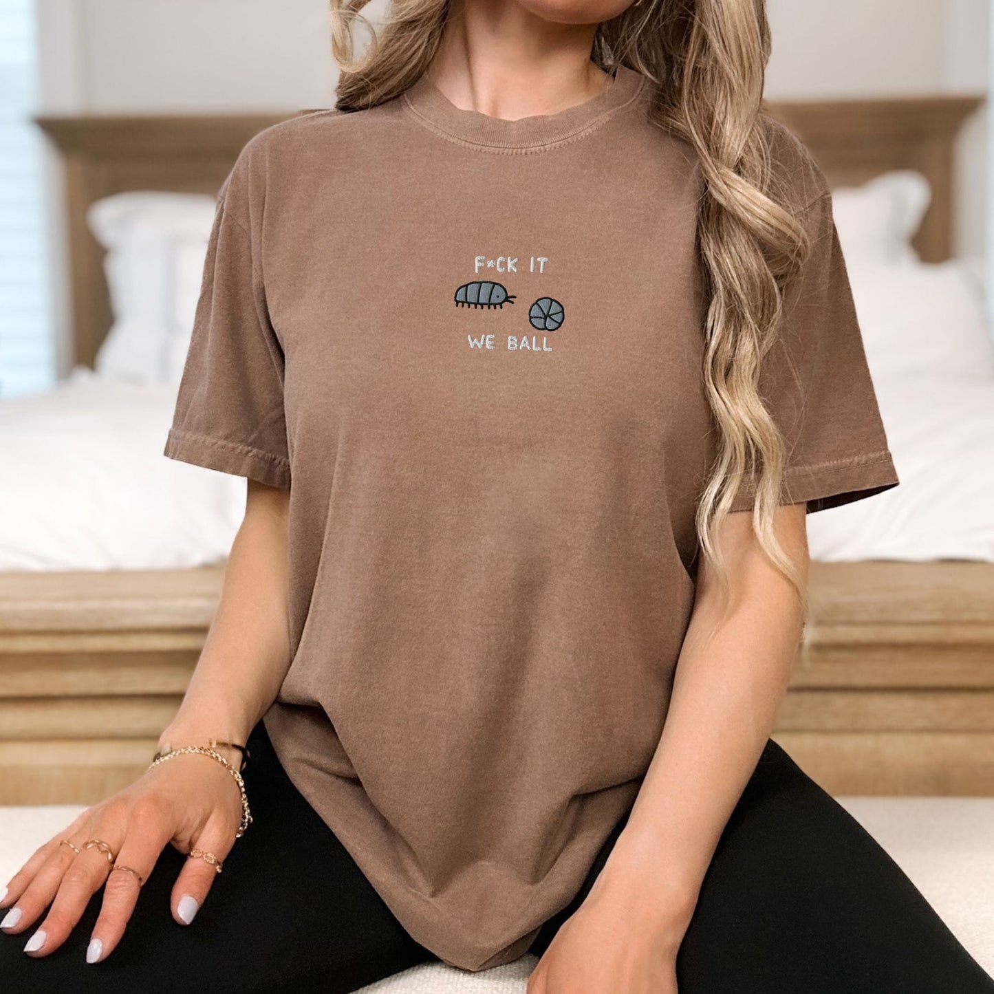 Pine Spice Books F It We Ball Roly Poly Embroidered T-Shirt F It We Ball Roly Poly Embroidered T-Shirt