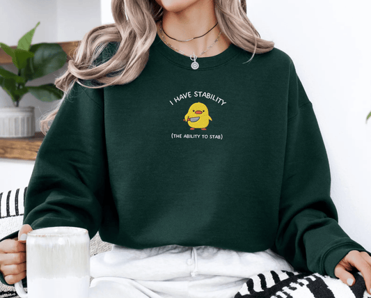 Pine Spice Books I Have Stability Chick Sweatshirt, I Have Stability Chick Sweatshirt,