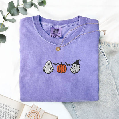 Pine Spice Books Halloween Cuties Embroidered T-Shirt Halloween Cuties Embroidered T-Shirt