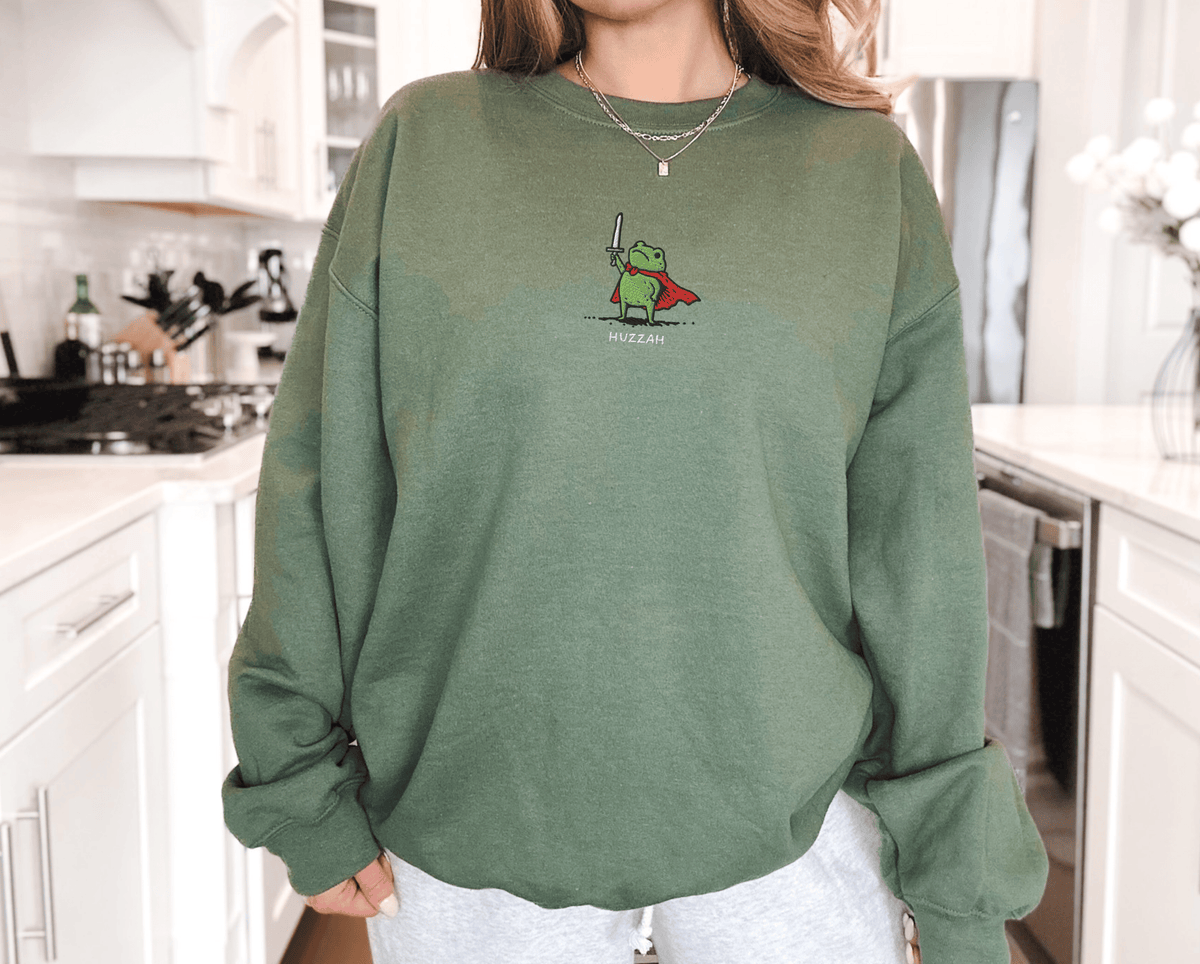 Pine Spice Books Huzzah Frog Sweatshirt Huzzah Frog Sweatshirt