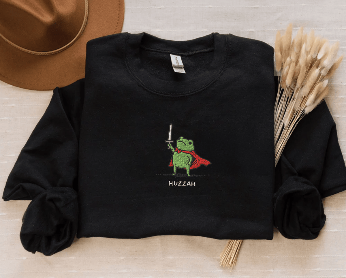 Pine Spice Books Huzzah Frog Sweatshirt Huzzah Frog Sweatshirt