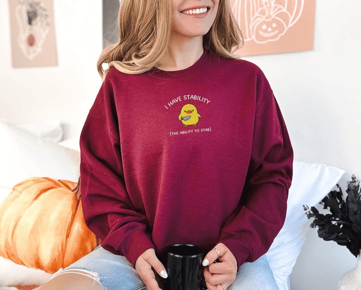 Pine Spice Books I Have Stability Chick Sweatshirt, I Have Stability Chick Sweatshirt,