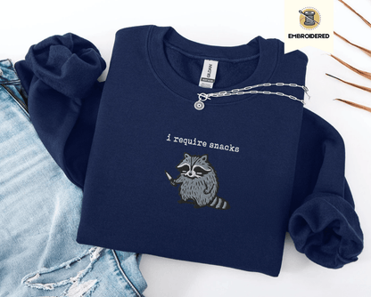 Pine Spice Books I Require Snacks Raccoon Sweatshirt I Require Snacks Raccoon Sweatshirt