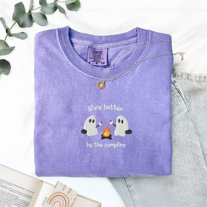 Pine Spice Books Life’s Better by the Campfire Ghost T-Shirt Life’s Better by the Campfire Ghost T-Shirt