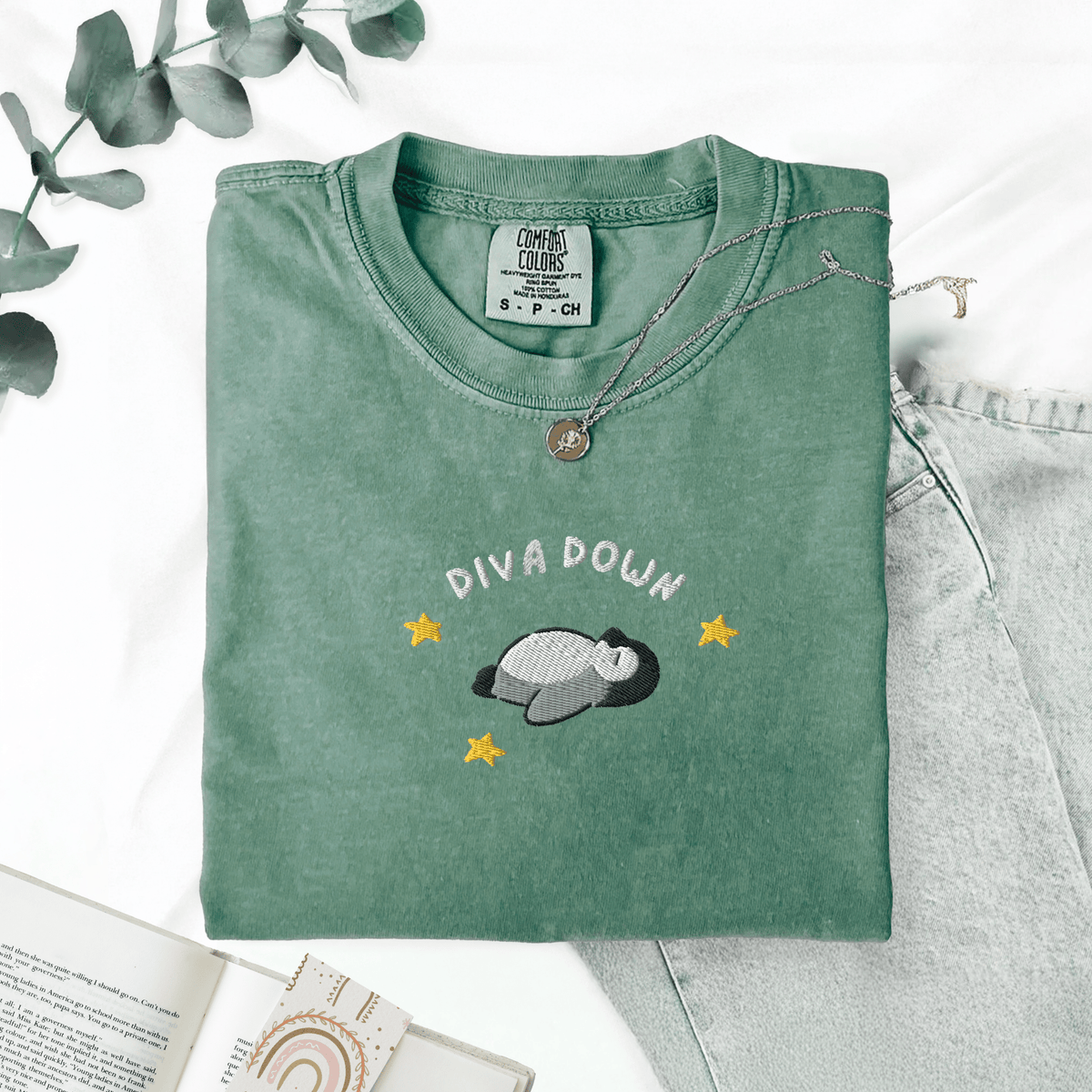 Pine Spice Books Diva Down Embroidered Penguin Shirt Diva Down Embroidered Penguin Shirt