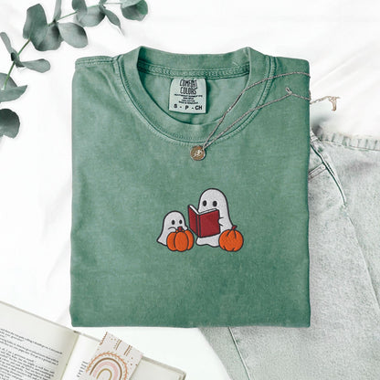 Pine Spice Books Ghost Stories Embroidered T-Shirt Ghost Stories Embroidered T-Shirt