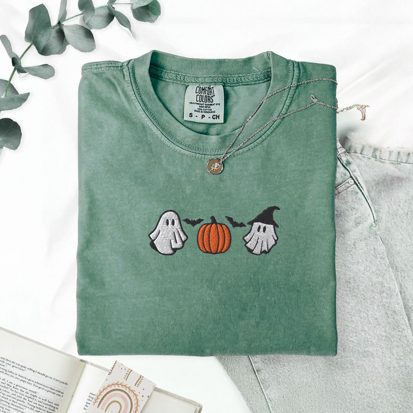 Pine Spice Books Halloween Cuties Embroidered T-Shirt Halloween Cuties Embroidered T-Shirt
