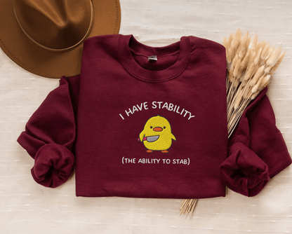 Pine Spice Books I Have Stability Chick Sweatshirt, I Have Stability Chick Sweatshirt,