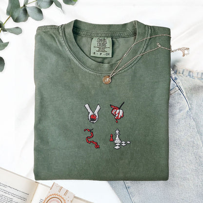 Pine Spice Books Book Cover Embroidered T-Shirt Book Cover Embroidered T-Shirt