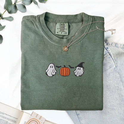 Pine Spice Books Halloween Cuties Embroidered T-Shirt Halloween Cuties Embroidered T-Shirt