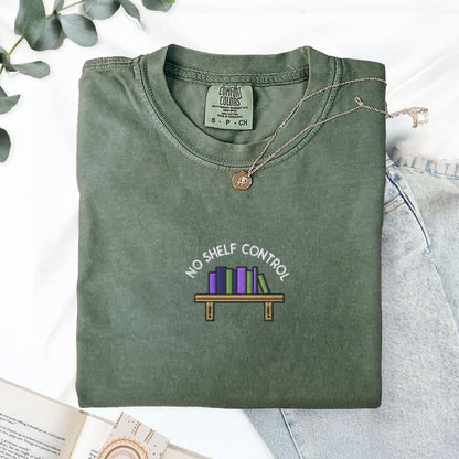 Pine Spice Books No Shelf Control Embroidered T-Shirt No Shelf Control Embroidered T-Shirt