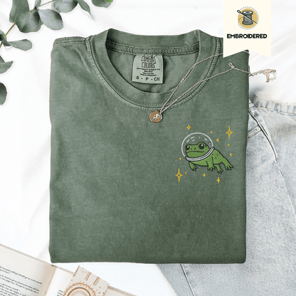 Pine Spice Books Space Frog Embroidered T-Shirt Space Frog Embroidered T-Shirt