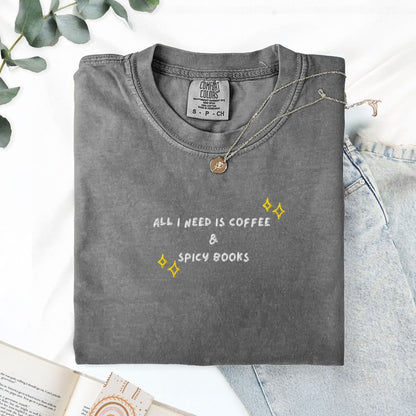 Pine Spice Books Coffee and Spicy Books Embroidered T-Shirt Coffee and Spicy Books Embroidered T-Shirt