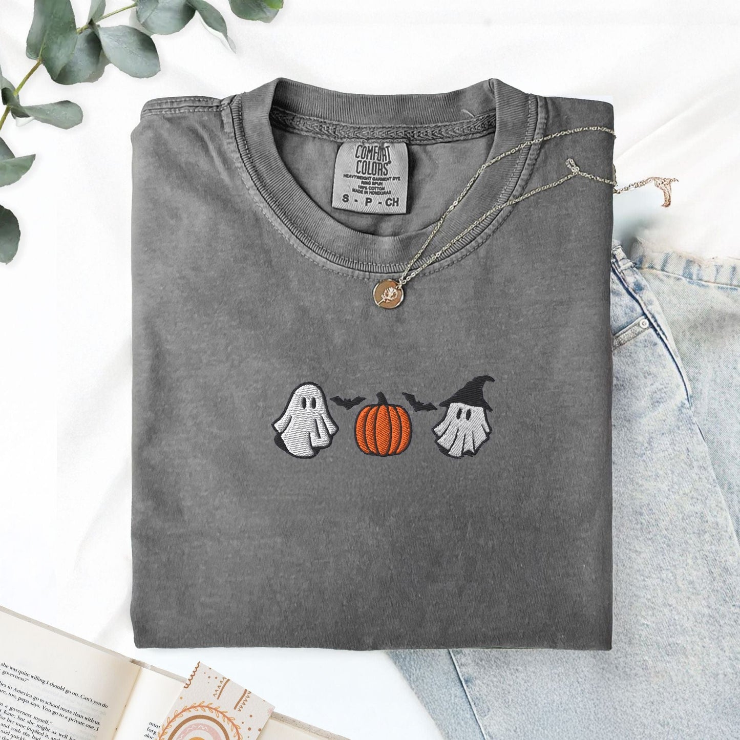 Pine Spice Books Halloween Cuties Embroidered T-Shirt Halloween Cuties Embroidered T-Shirt