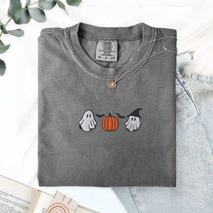 Pine Spice Books Halloween Cuties Embroidered T-Shirt Halloween Cuties Embroidered T-Shirt