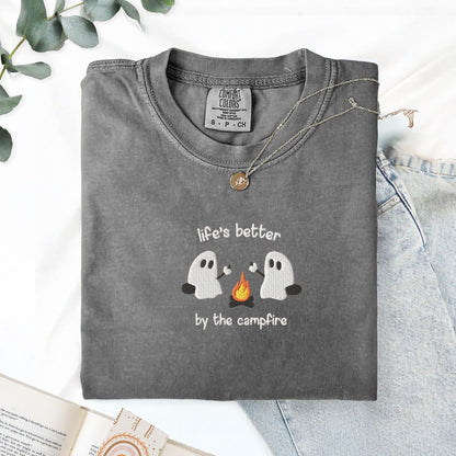 Pine Spice Books Life’s Better by the Campfire Ghost T-Shirt Life’s Better by the Campfire Ghost T-Shirt