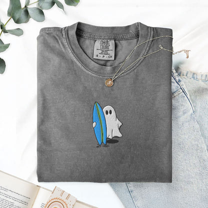 Pine Spice Books Surfing Ghost Embroidered T-Shirt Surfing Ghost Embroidered T-Shirt