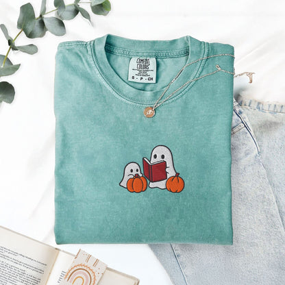 Pine Spice Books Ghost Stories Embroidered T-Shirt Ghost Stories Embroidered T-Shirt