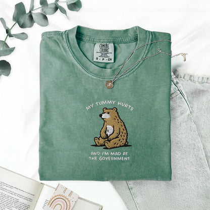 Pine Spice Books Tummy Hurts Embroidered T-Shirt Tummy Hurts Embroidered T-Shirt
