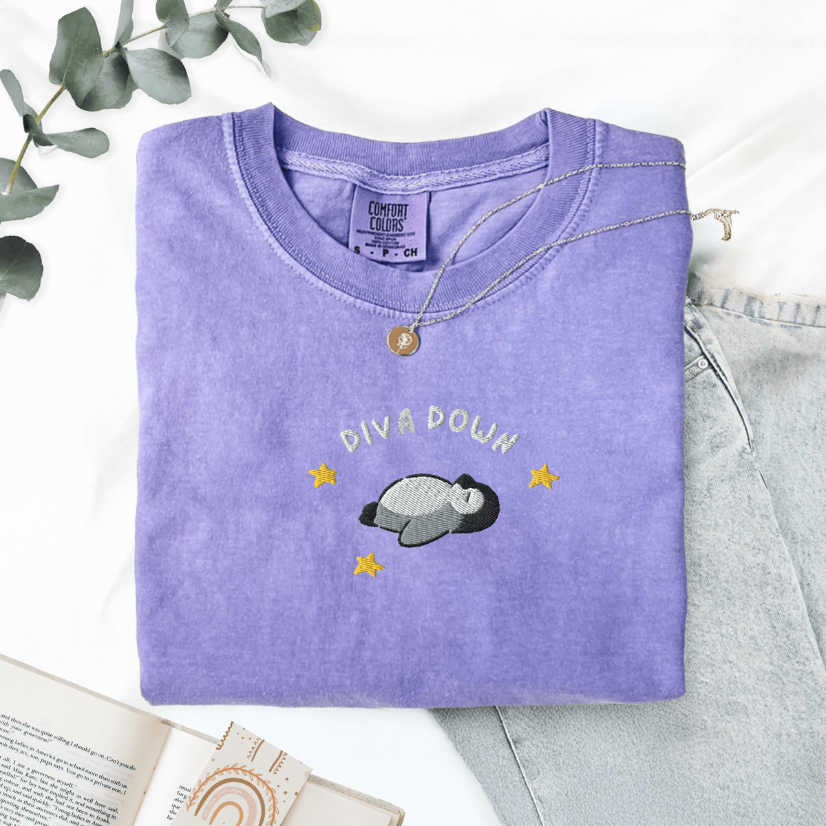 Pine Spice Books Diva Down Embroidered Penguin Shirt Diva Down Embroidered Penguin Shirt